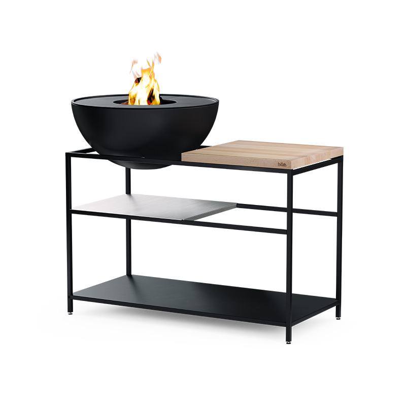Höfats FIRE KITCHEN mit großer BOWL 70 und Plancha-Grillset